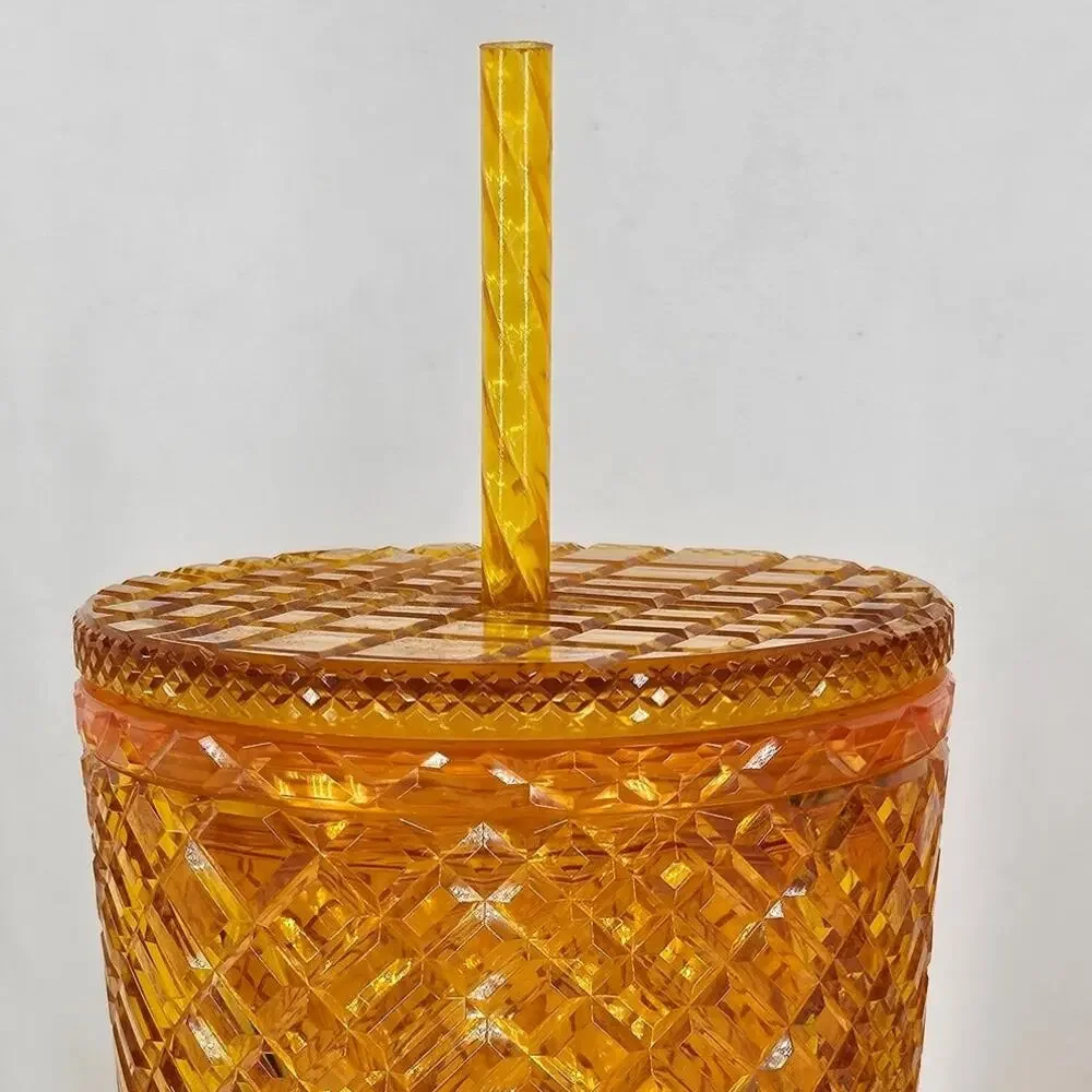STARBUCKS COLLECTIBLE TUMBLER – VIBRANT YELLOW – TEXTURED SURFACE – 24OZ